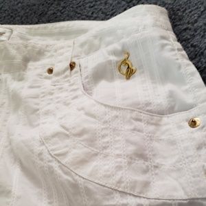 Babyphat capri shorts size 18 white gold decal